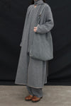 Mutedance 24 Autumn and Winter Collarless Buttoned Belt Long Coat MD-MD24FW19-GRAY MD24FW19 MD24FW20